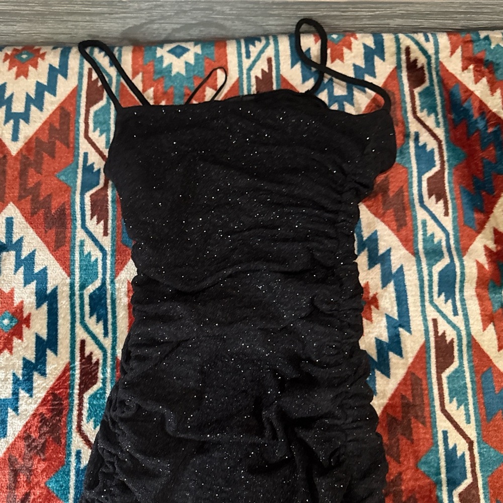 Windsor Black Glitter Prom Dress